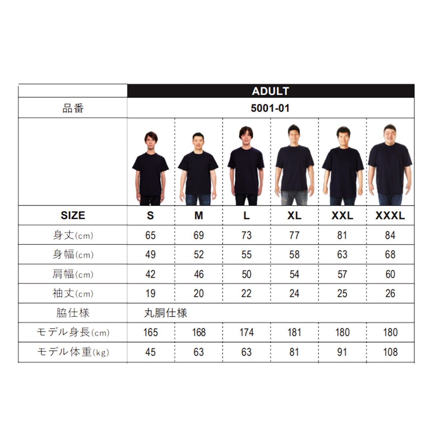 5001-01 United Athle 5.6oz ハイクオリティTシャツ